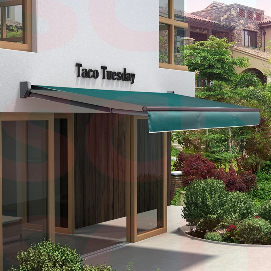 

Durable Aluminum Alloy Rain Proof Sun Shade Outdoor Retarctable Retract Awnings