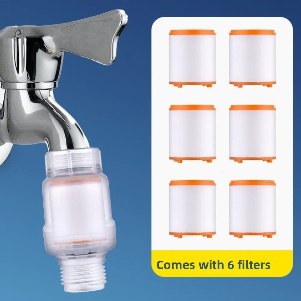 Filtro per rubinetto da cucina con uscita purificatore con 6 elementi filtranti Raccordi universali per la purificazione dello scaldabagno