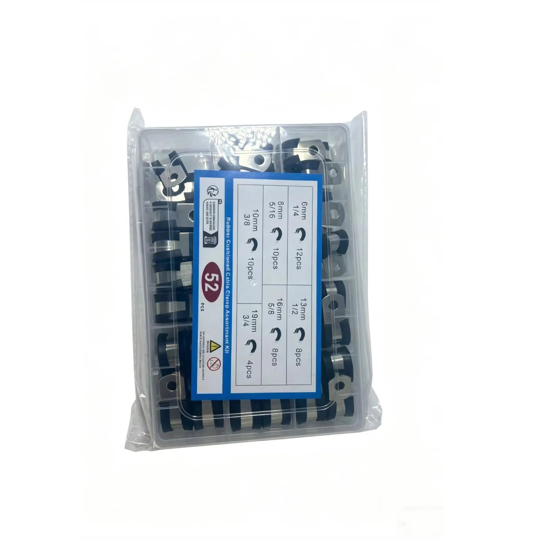 Stainless Steel Cable Fasteners with Compliant Rubber Insert for Uniform Load Distribution and Reduced Point Pressure on Cables