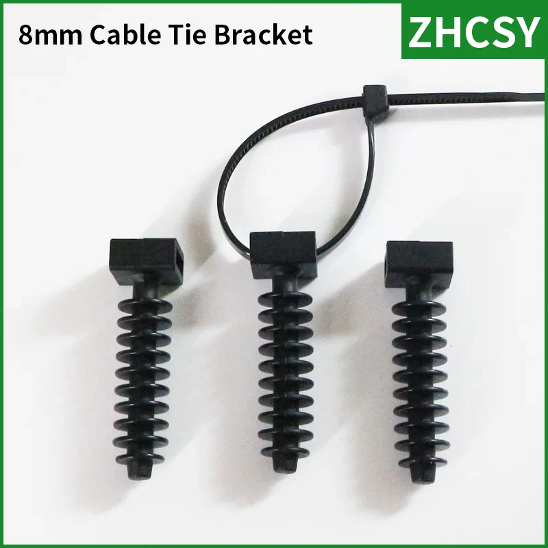 Freeshipping 8mm Cable Tie Holder Mounts Seat Fixed Wire Buddle Saddle Type Plastic White Black