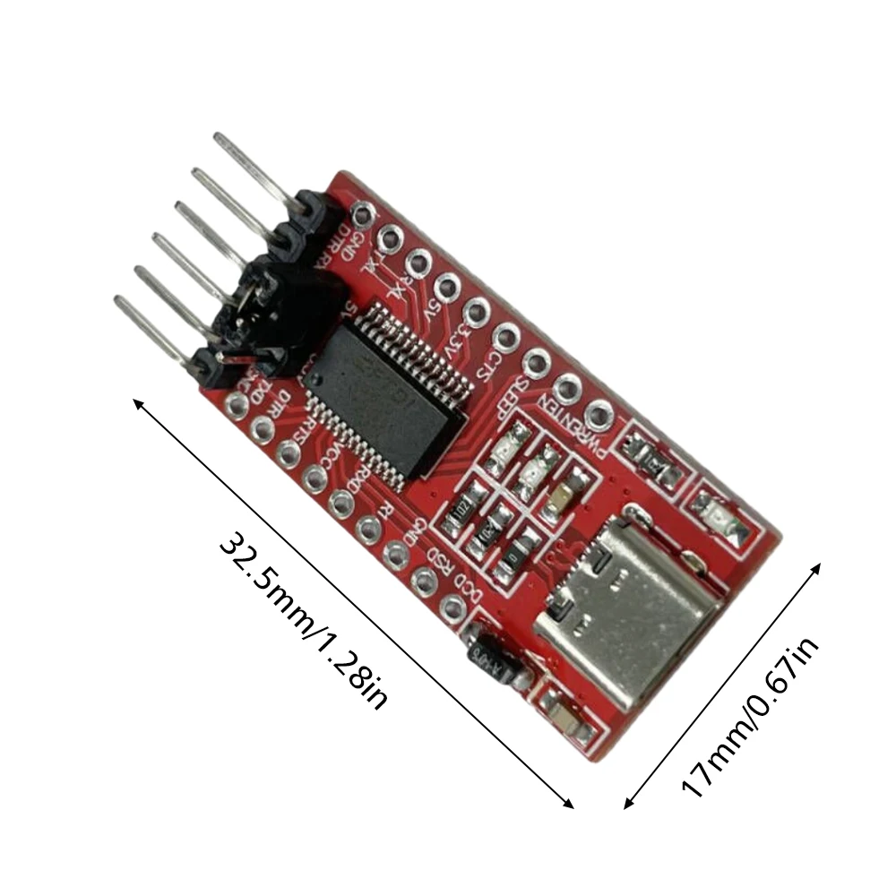 FT232RL Type-C to TTL Serial Converter Adapter Module Support 3.3V 5V Downloader Burning Cable