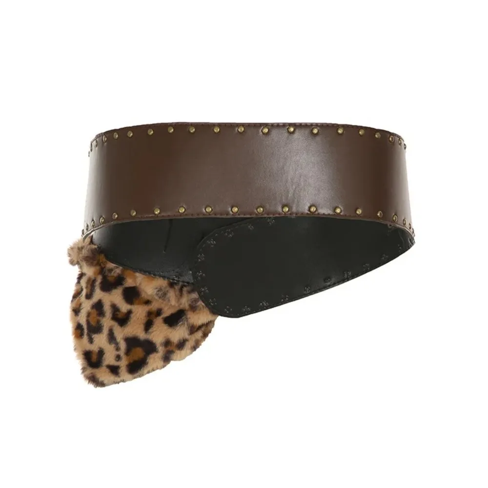 Hochwertiger Retro-Verbandgürtel aus Kunstfell, verstellbarer Bund, verbreiterter, flauschiger Gürtel für Damen, trendige Accessoires