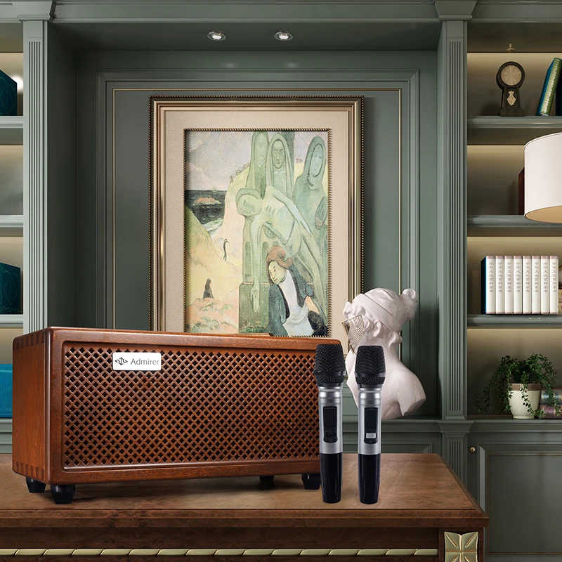 

Admirer for 5.0 Speaker 2.1 System Natural Wooden 100W Vintage Hi-Fi Stereo with USB AUX MIC for Mobile Phone Computer