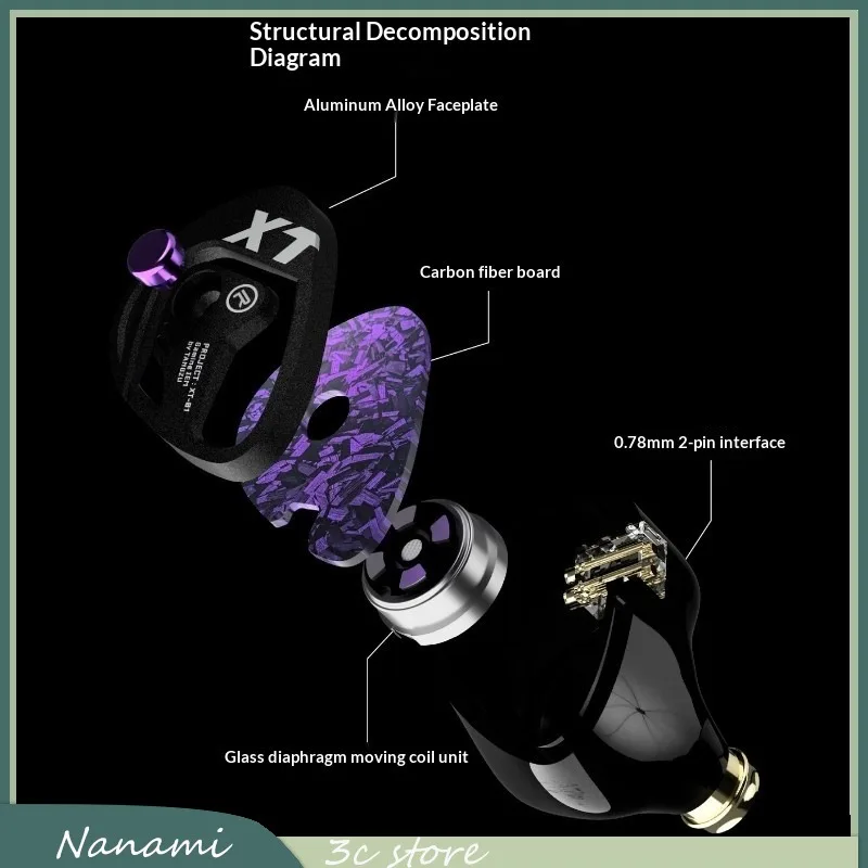 Xue Tao HIFI Earphones 10mm Single Dynamic Driver Glass Diaphragm Unit Gaming In-Ear Monitor Headphones Gifts