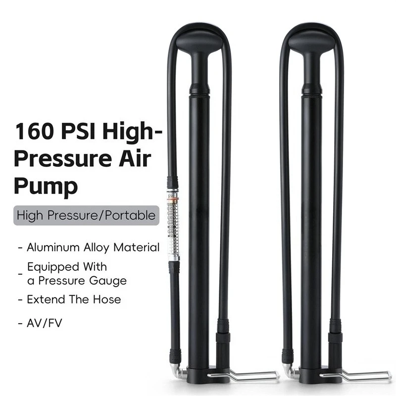 

Прецизионный велосипедный насос 160PSI с манометром, легкая эргономичная ручка из алюминиевого сплава для обслуживания велосипедов