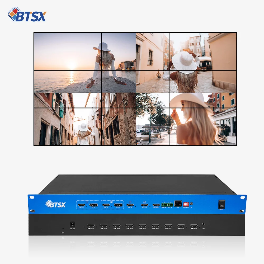 

Bitvisus Ultra HD 4K60 4-In 9-Out Video Mixer with Seamless Switching HDMI2.0/1.3 Interfaces 3-Year Warranty