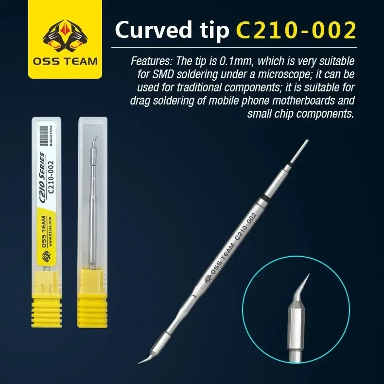 oss Team C210 C245 Tip Voor Soldeerbout Vervangende Perstips Lasapparatuur Gereedschap Cautin Steek Voor T210 T245 T80 HS-02