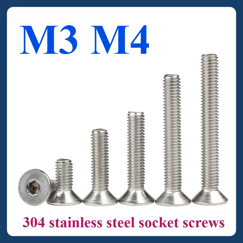 

M3 M4 304 stainless steel Countersunk head hexagon socket screws
