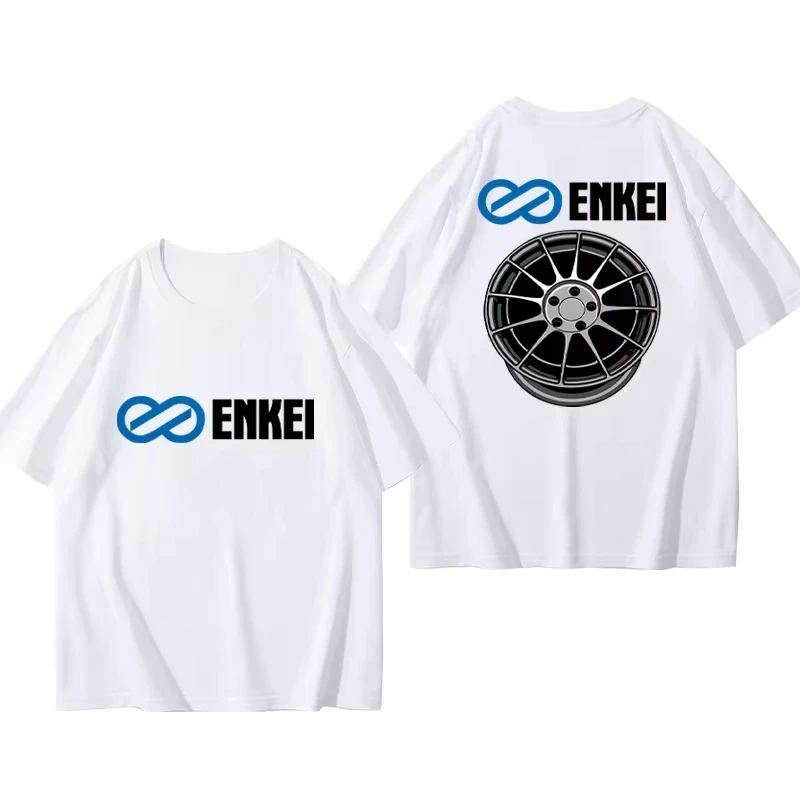 2025 Enkei-rpf1 Enkeye Wheel Rim T-shirt JDM Car Modification Enthusiasts Pure Cotton Tshirt Pure Cotton Men Women Short Sleeve