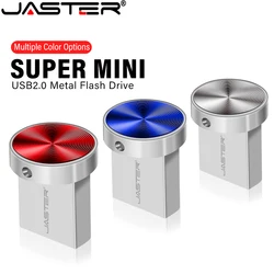 JASTER Mini Button USB Flash Drive 128GB Portable Metal Memory Stick 64GB Real Capacity Pen Drive 32GB Free TYPE-C Adapters 16GB