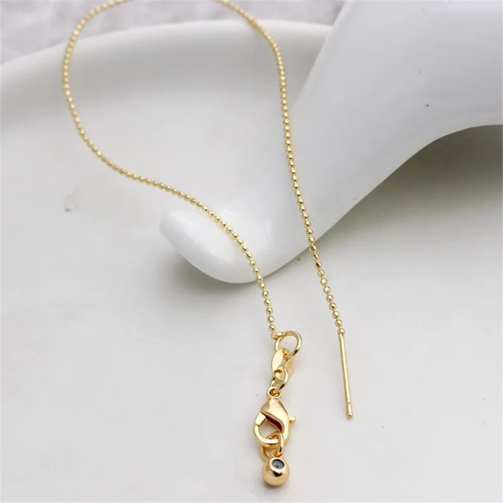 

14K Gold-wrapped Needle-type Universal Bracelet, Cut-Face Beads, 1.0 Thin Chain Adjustment, Telescopic Bracelet, 21cm DIY Doudou