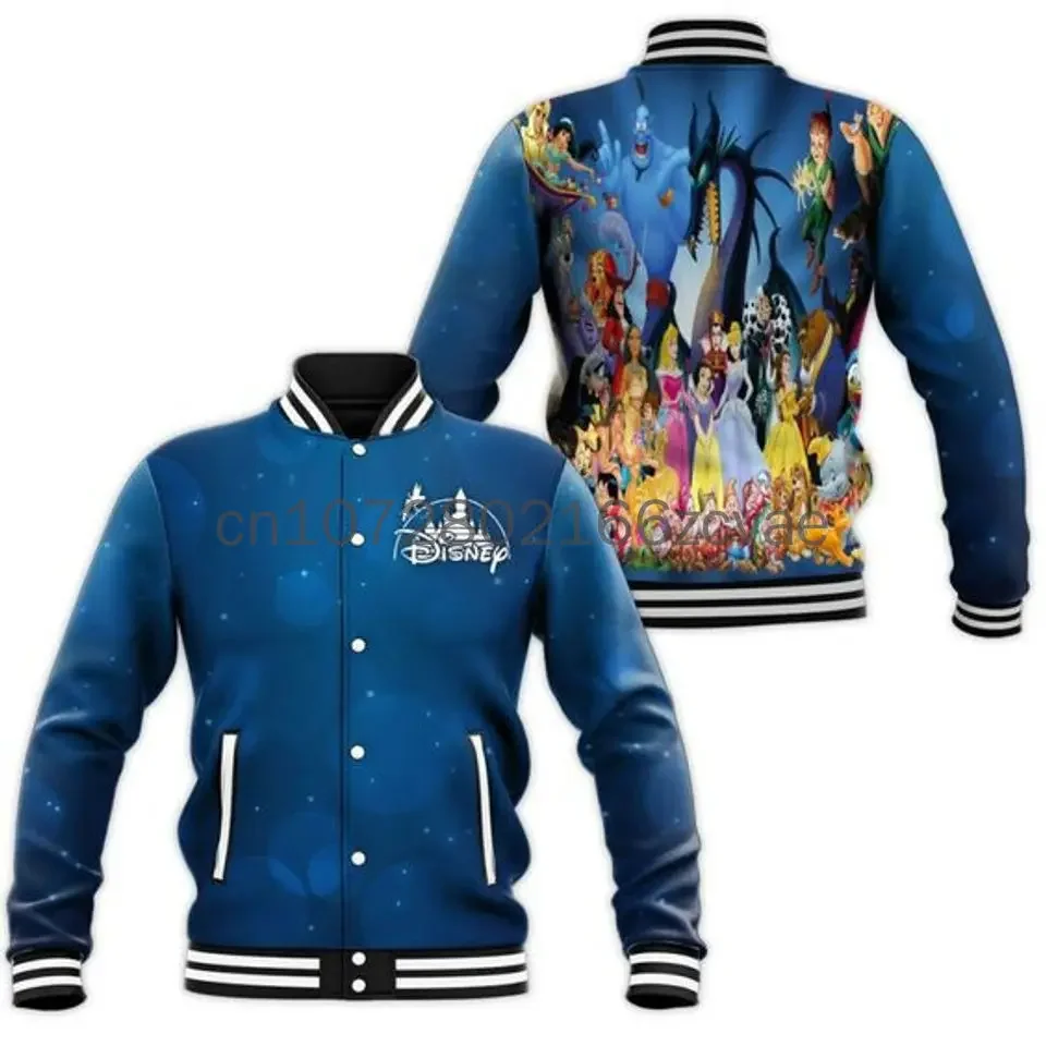 2024 New Villains Maleficent Baseball Jacket Disney Maleficent Casual Baseball Jacket Oversize Street Men\'s and Women\'s Jackets