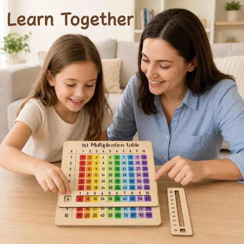 Eco-Friendly Multiplication Table Wooden Board Set Natural Wood Math Enlightenment Tool for Kindergarten Kids view 4