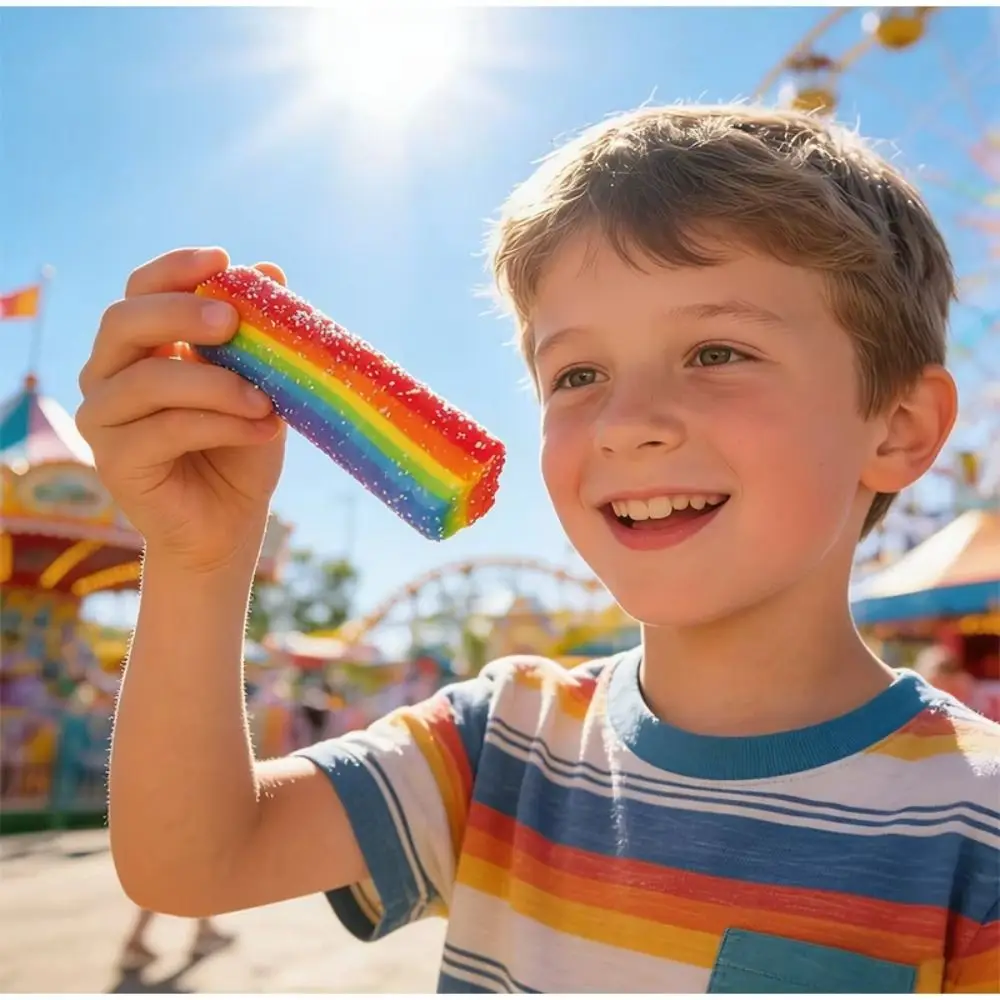 Hand Relax Rainbow Candy Squeeze Slow Rebound Kneading Rainbow Strip Fidget TPR Material Food Shape Sensory Fidget