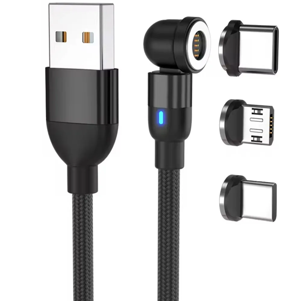 

Cheap Price Magnetic Charging 3A Fast Charge 3 In 1 USB Charger Data Cable For Mobile Phones