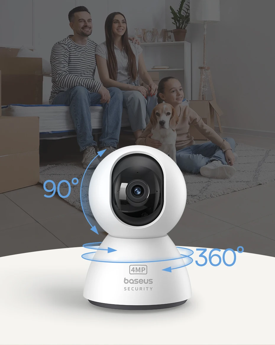 Baseus 4MP IP Kamera Smart 5G WIFI Sicherheit Kamera Indoor Hause Schutz PT 3K Hohe Klarheit Zwei-wege Audio Überwachung Kamera – Detail 9