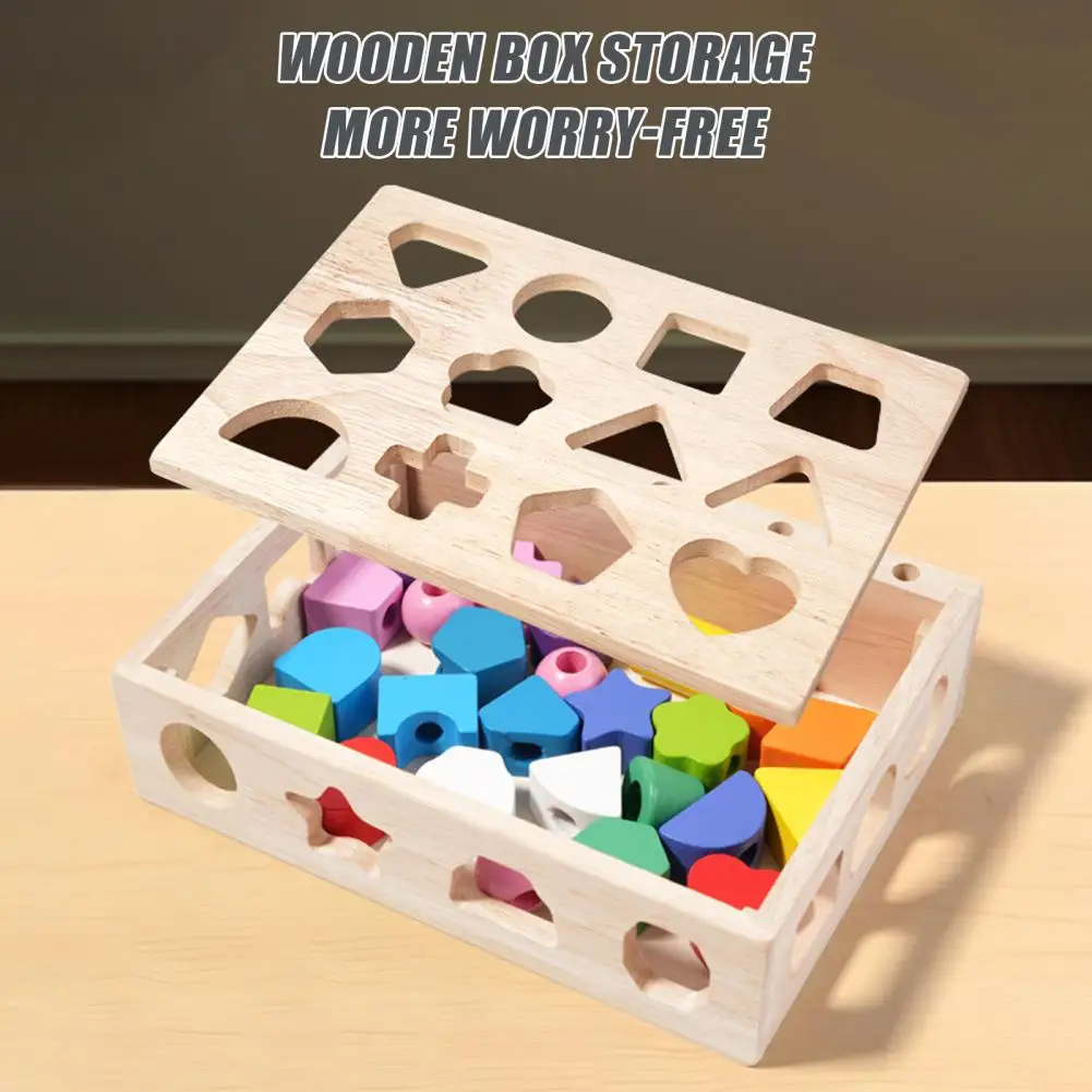 

Beads Sequencing Toy for Toddlers Kids Wooden Stacking Toy Educational Wooden Beads Sequencing Toy Set for Boys Girls Colorful