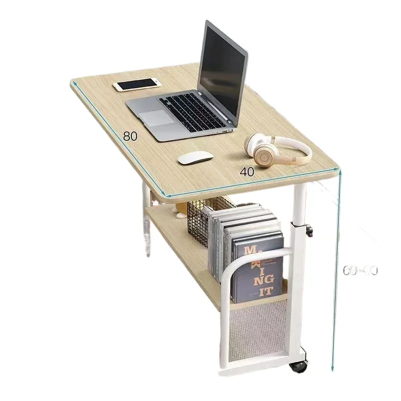 

A Movable Computer Table Simple Laptop Desk Household Lifting Computer Desk Mobile Side Table Adjustable Height Office Furniture