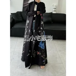 Ata Yake-Robe Plissée à Manches sulfpour Femme, Col Coloré, Vintage, Imprimé, Design Original, Mode Classique Abaya, 2024, Nouveau