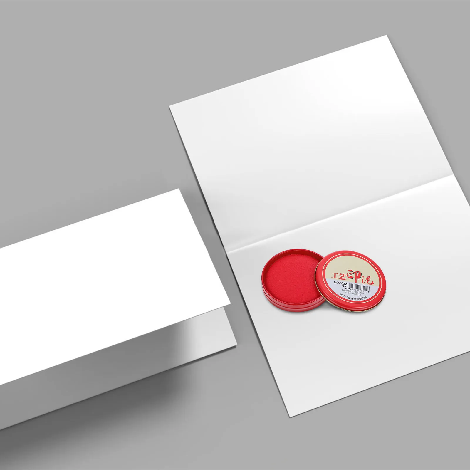 

5Pcs Professional Red Ink Pads in Iron Boxes Ideal for Office Fingerprint Stamps Multi-Purpose Small Stamp Pads