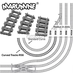 MOC City Bricks Train Flexible Construction Parts Railway Curve Track Building Blocks Model Accessories Compatible with 53401