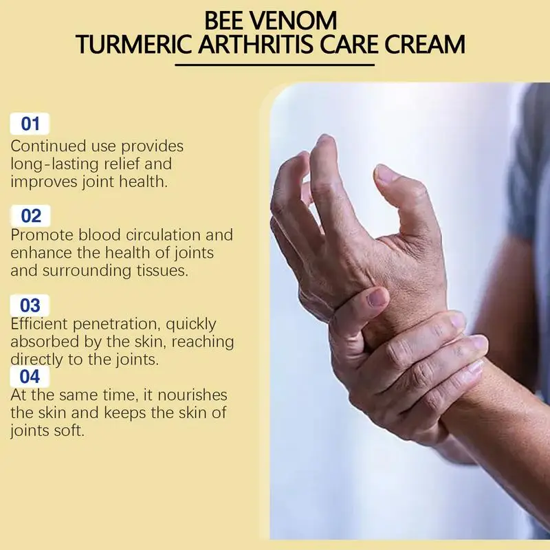 60ml Joint Relief Cream Natural Turmeric Bee Cream External Body Care Cream For Neck Back Body Joint Massage Care