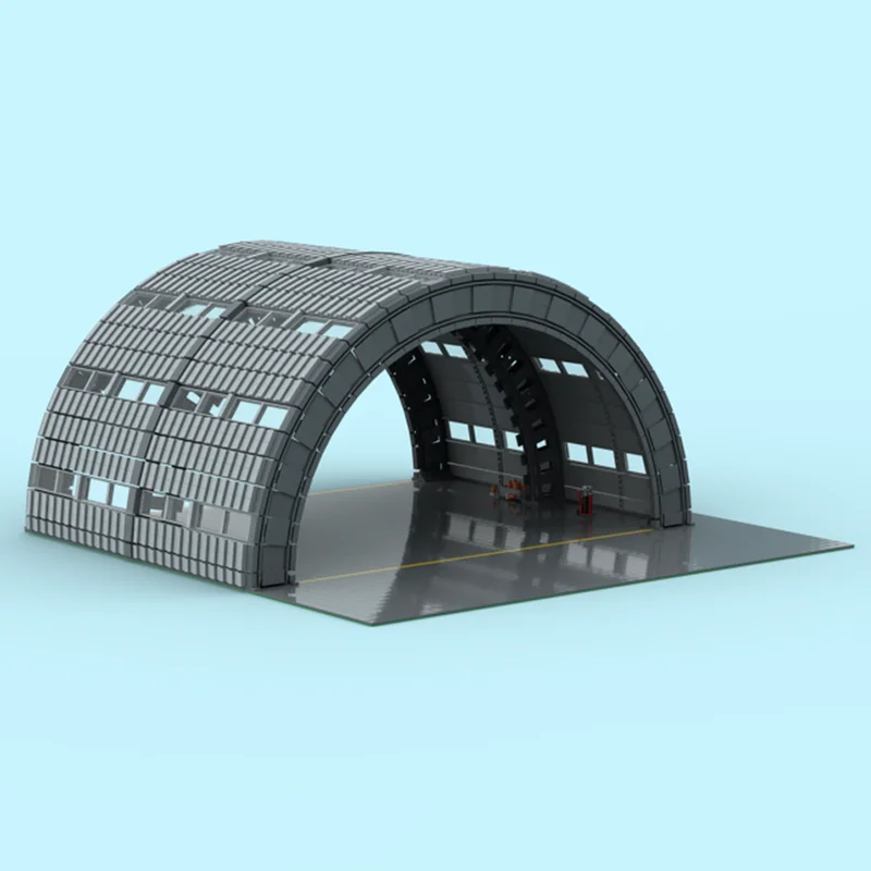 عرض الشارع Moc قوالب بناء وحدات المطار Hangar Vversion 2 نموذج التكنولوجيا كتل عيد الميلاد لتقوم بها بنفسك لعبة هدايا البناء #2