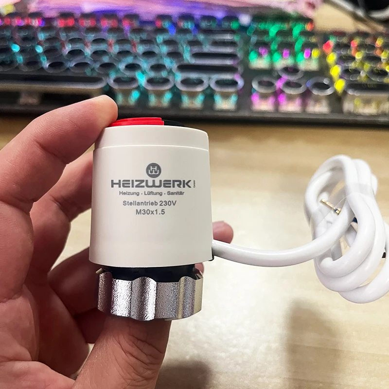 【مخصصة】قطعة واحدة 230 فولت مغلقة عادة NC M30 * 1.5 مم المحرك الحراري الكهربائي للتدفئة تحت الأرضية #1