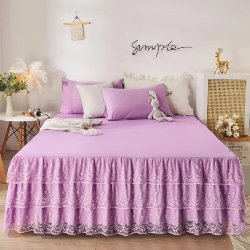 1pc Breathable soft embroidered lace bed skirt  pillowcase need to be purchased separately 150x200 180x200 180x220 200x220