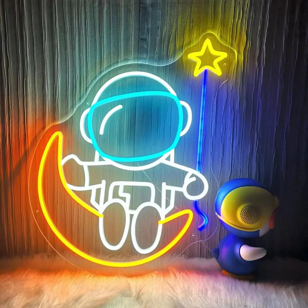 Imagem -03 - Astronauta Neon Light Sign Party Logo Living Room Decoration