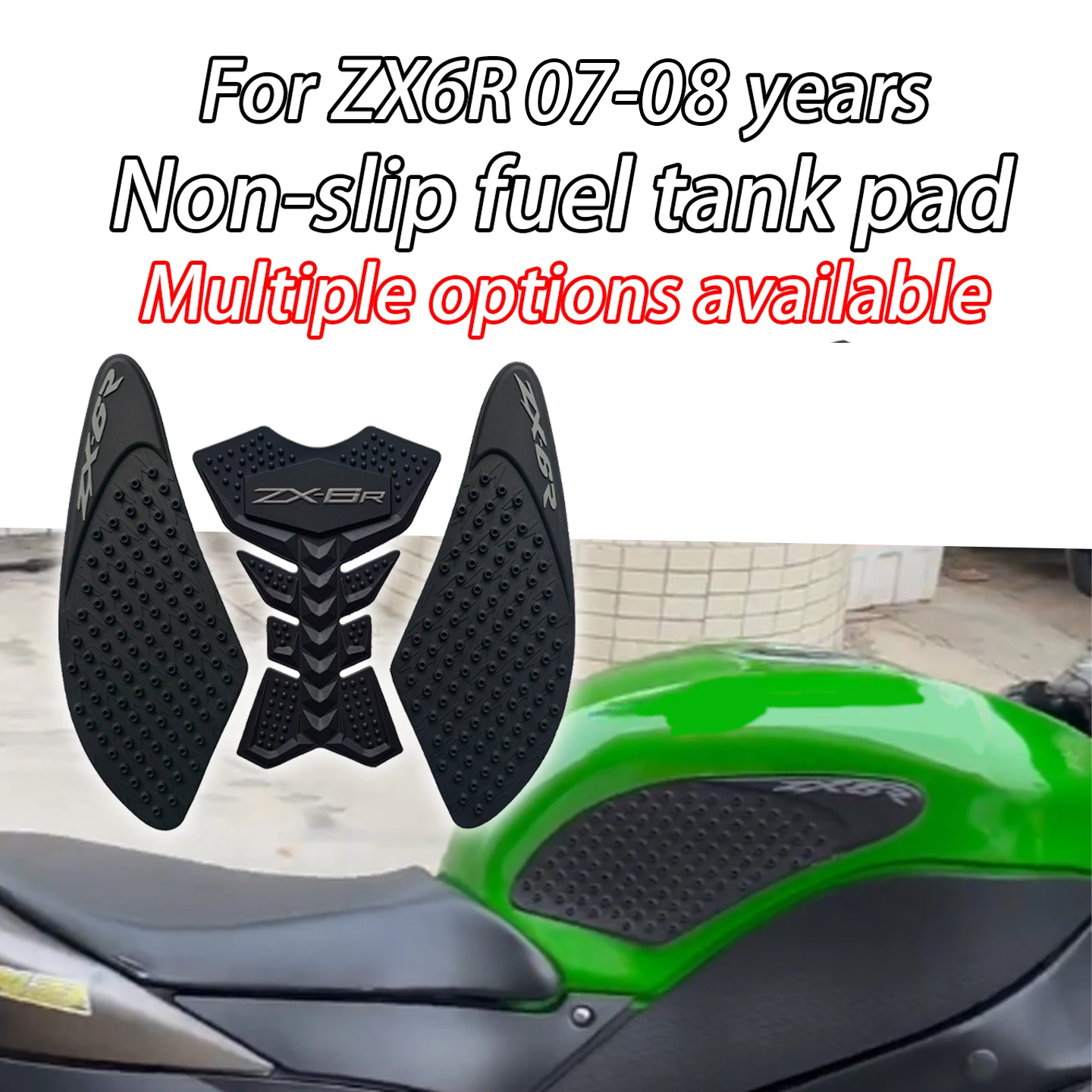 For Kawasaki ZX6R ZX-6R ZX 6R ZX 2007-2008 Motorcycle Anti-Slip Stickers Tank Pad Side Stickers Knee Protector Pad Oil Tank Grip