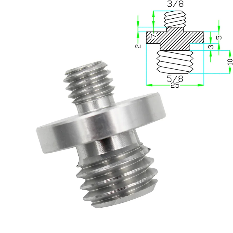 Tornillo de conversión de aleación de aluminio, accesorios de varilla de fibra de carbono, 5/8 a 3/8, 1/8 GPS