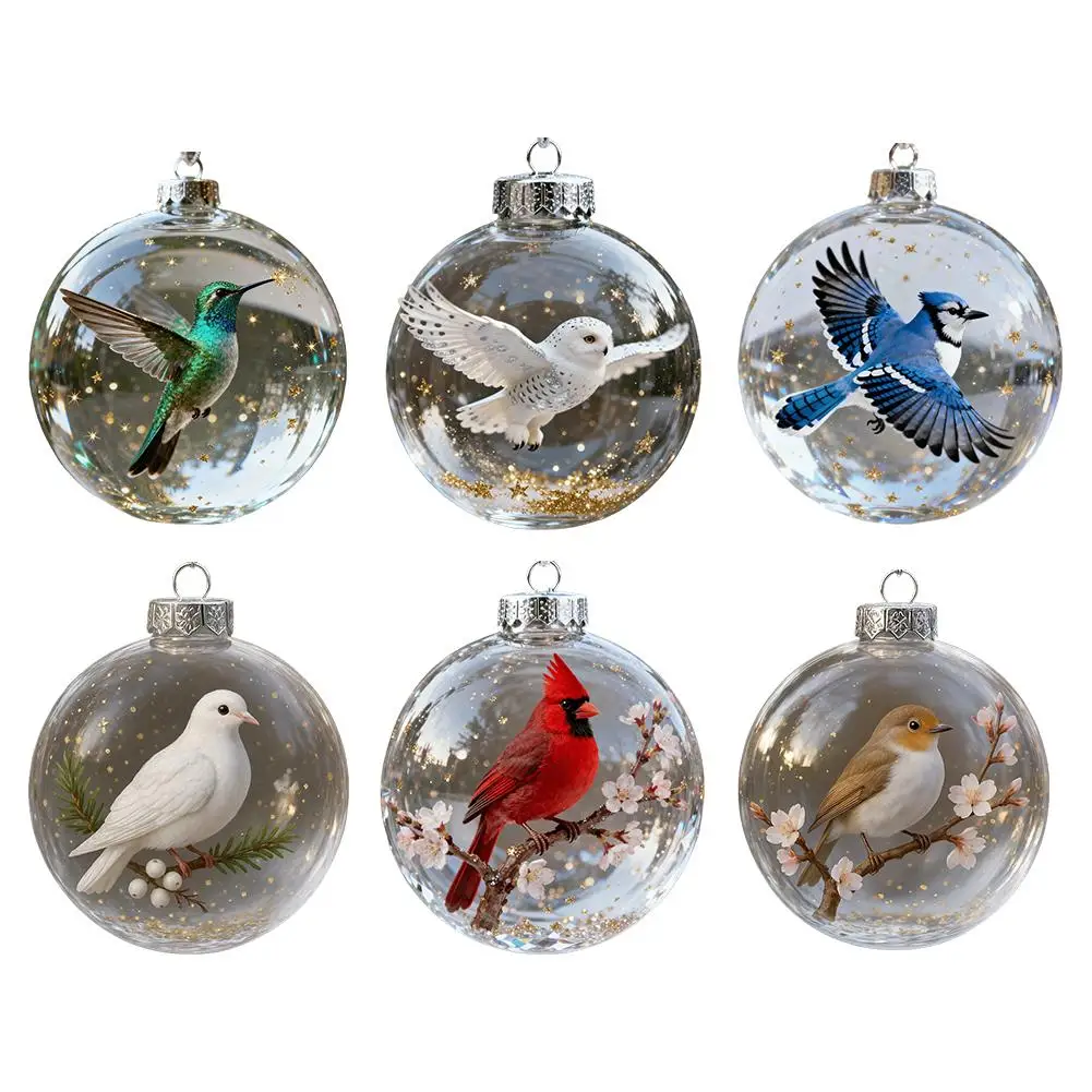 Nature's Birds Glasornament-Set, Kardinalvogel, Glas-Weihnachtsbaumschmuck für Weihnachtsbaum, Erinnerungsgeschenke, Raumdekoration