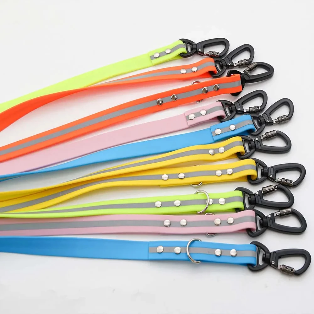 PVC Waterproof Dog Rope Reflective Dog Safety Leash High Strength Locking Alloy Hook Buckle Soft Double-ended Pet Dog Chain