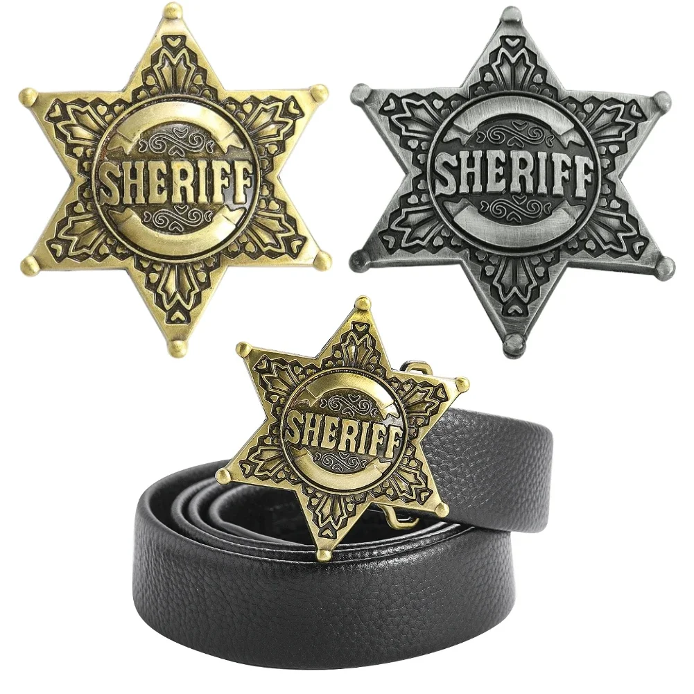 ميتاترون ديفيد السداسية سبيكة حزام مشبك رعاة البقر المميزة من الأمريكية الغربية شارة انفصال الجلود الحرفية هوك المشبك للجينز