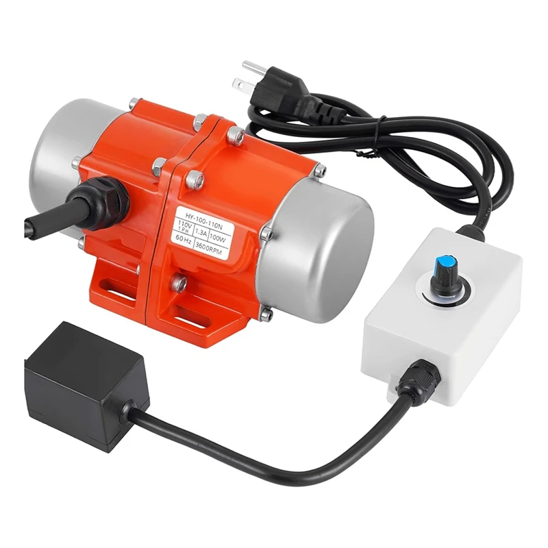 ABKJ-Concrete Vibrating Motor,Single Phase AC 110V 3600RPM Concrete Motor With Speed Controller,For Shaker Table US Plug