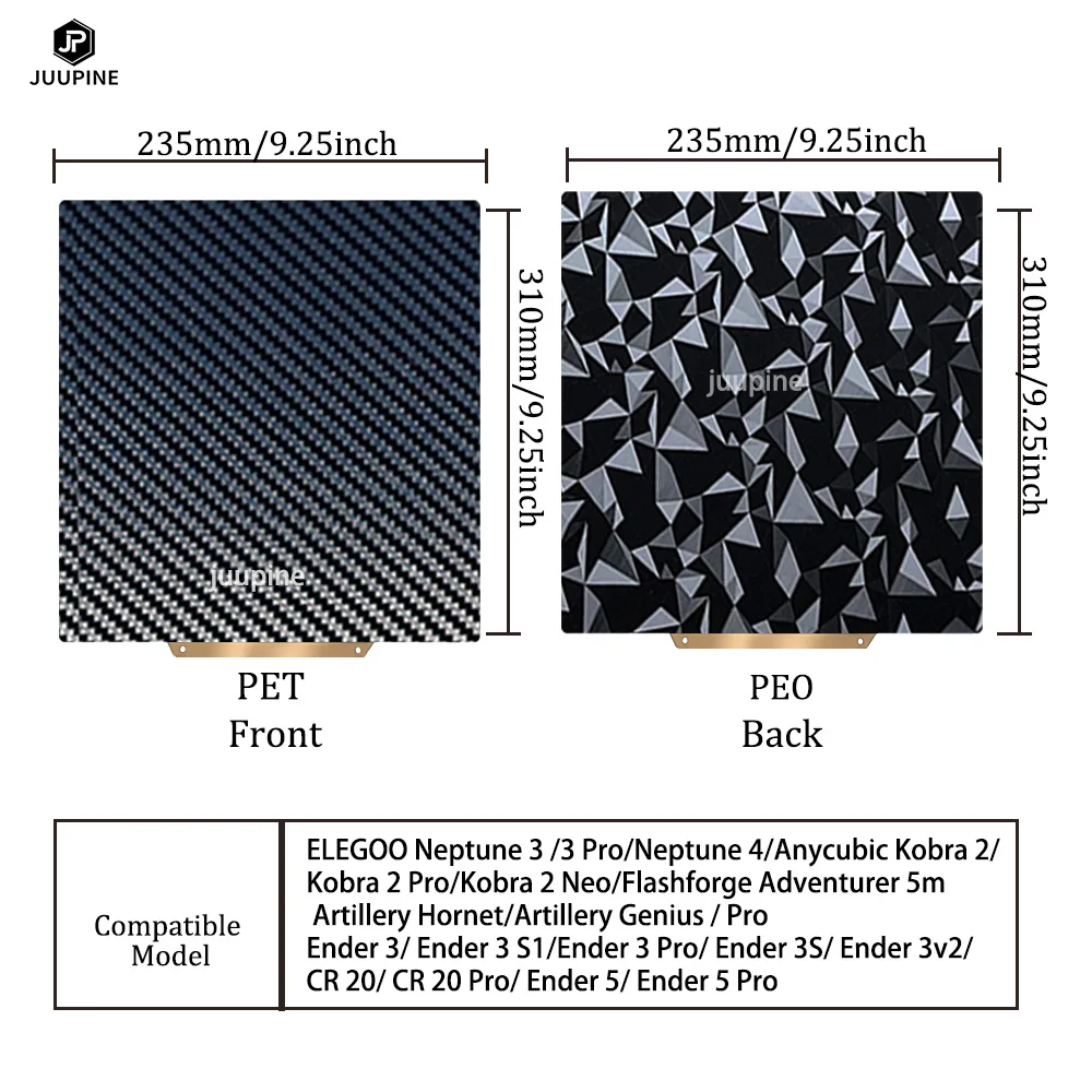 Spring Steel 235x235 Magnetic Heated Bed For ELEGOO Neptune 3 Pro/4/Anycubic Kobra/Creality Ender 3/Flashforge Adventurer 5M/CR6