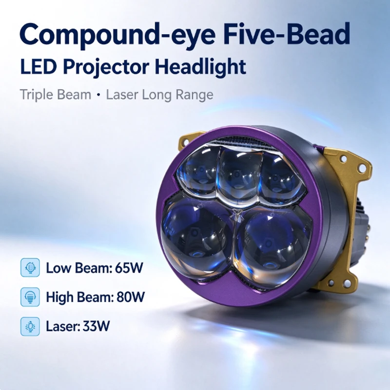 3 inch Car Bi Laser LED Projector Lens Headlight 12V 150W Hella 3R G5 Upgrade Kit For H4 H7 H11 9005 9006 Car Headlight Retrofi