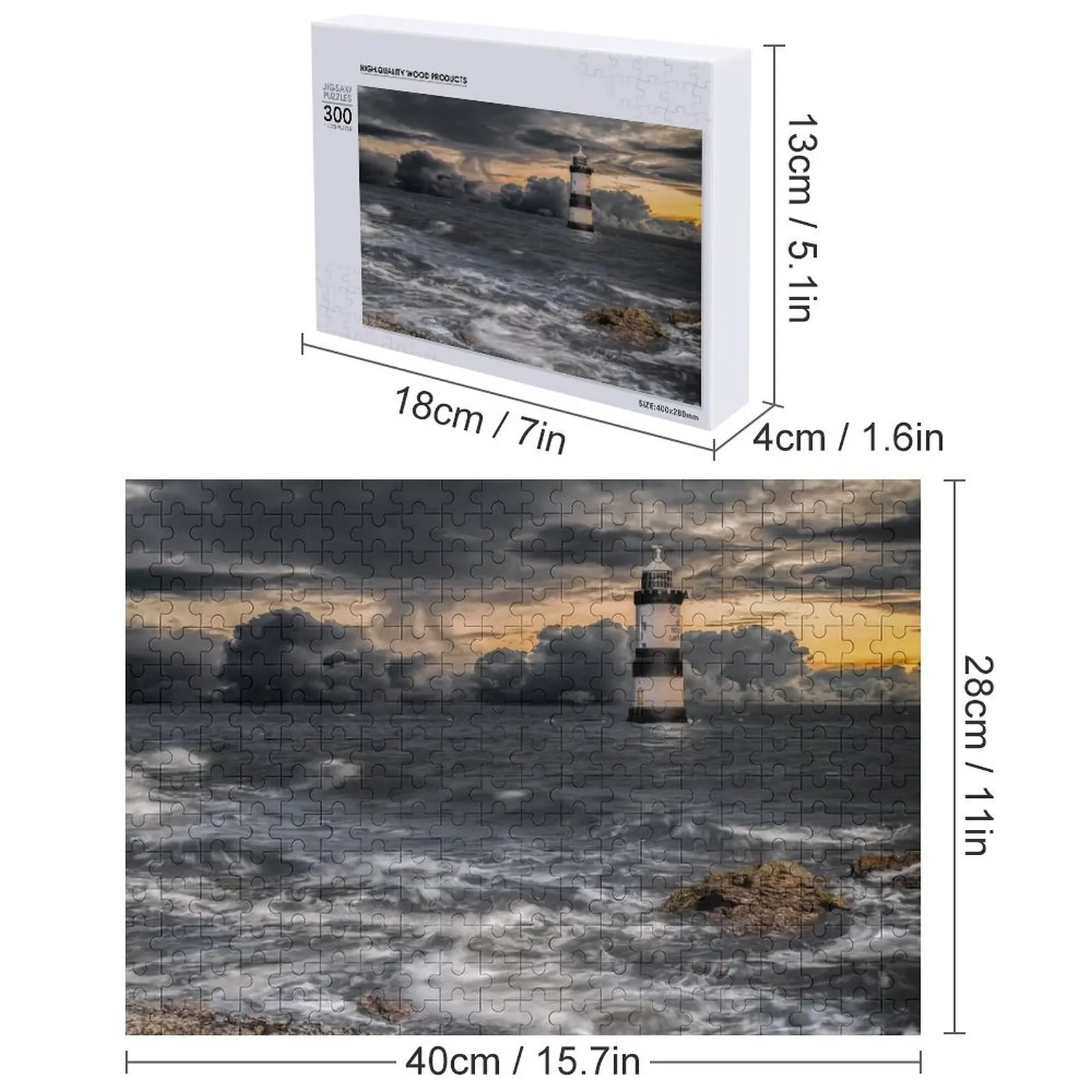 Маяк Шторм Anglesey Головоломка Имя Деревянная Игрушка Деревянное Имя Пользовательские Персонализированные Персонализированные Игрушки Для Детей Пазл