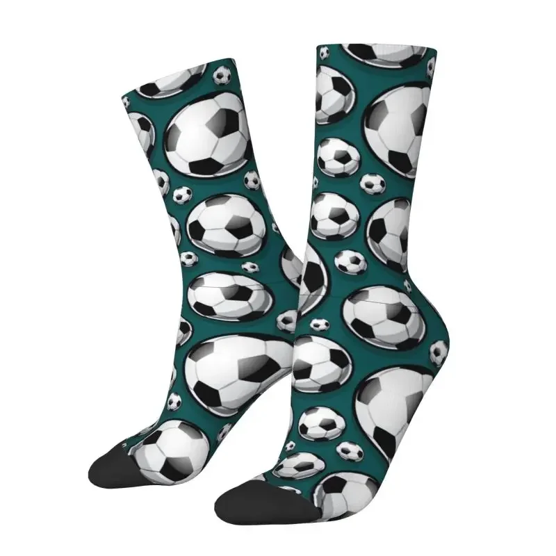 Soccer Ball Pattern Dress Socks Men Women Warm Fashion Novelty Football Sports Crew Socks