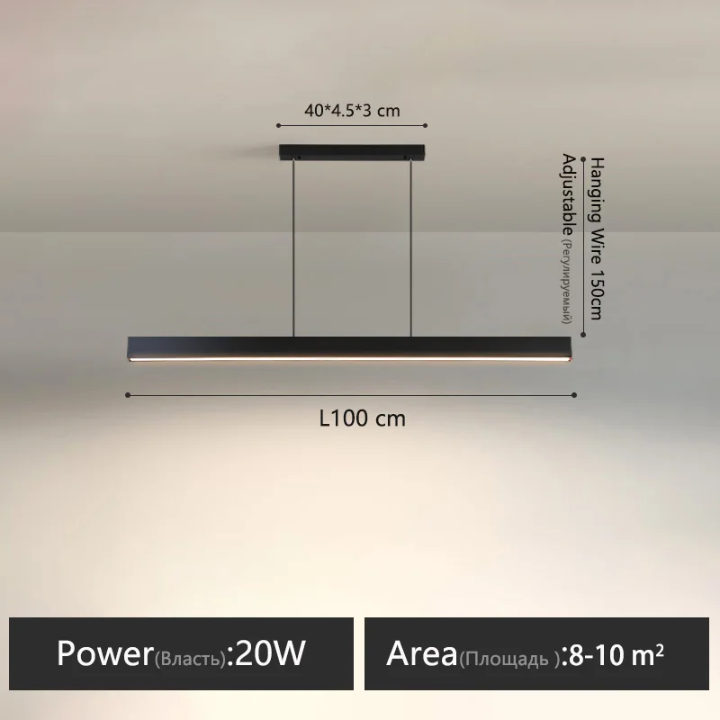 Eetkamerkroonluchter Eettafelverlichting keukenbarlicht LED lineaire lamp restaurant hanglampen moderne korte droplight