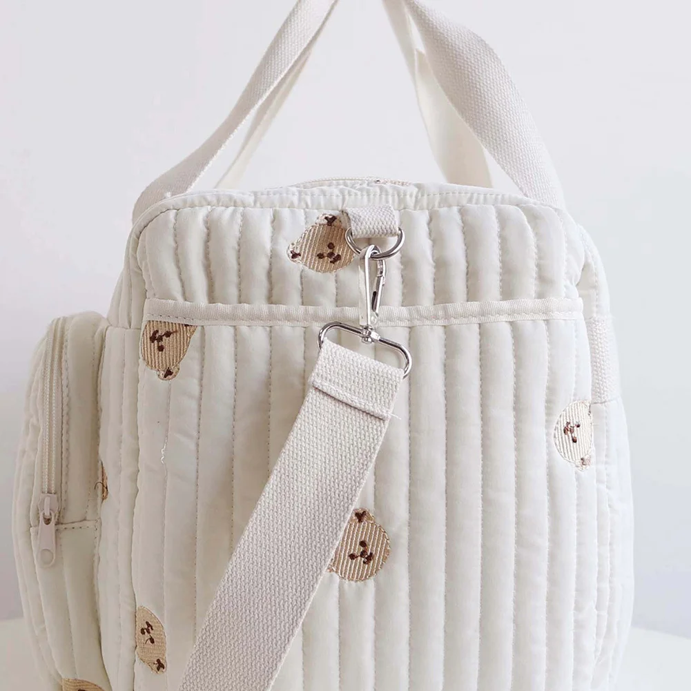 حقيبة حفاضات الطفل المبطنة، حقيبة الأم الكبيرة، حقيبة واق من المطر اللطيفة للنساء (الدب) #6