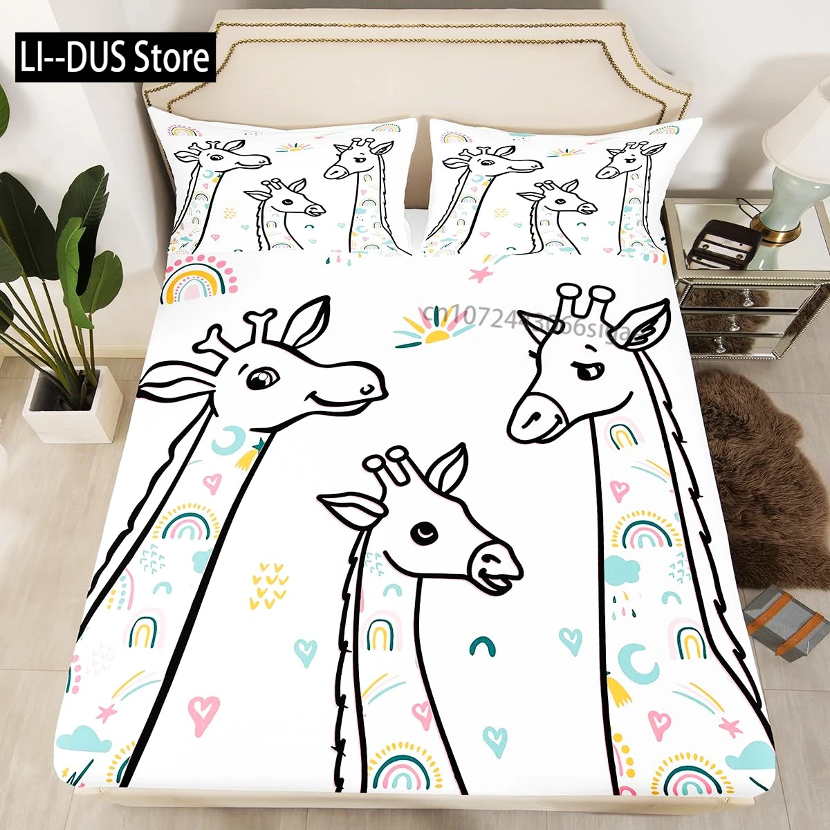 

Wild Animal Giraffe Comforter Set Twin King Size Bedding Set for Kids Adults Decor Comforter Quilt Set with 2 Pillowcase 3Pcs