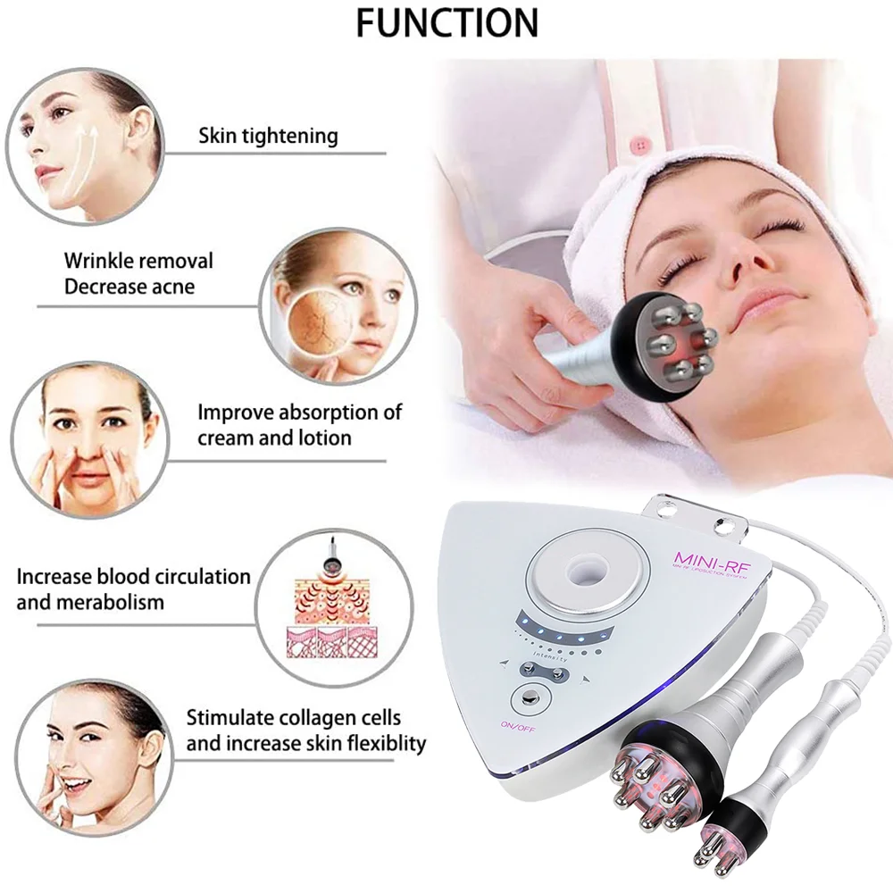 Máquina RF 2 en 1 Para rejuvenecimiento de la piel, masajeador de belleza antiarrugas, radiofrecuencia Facial, ojos y cuerpo