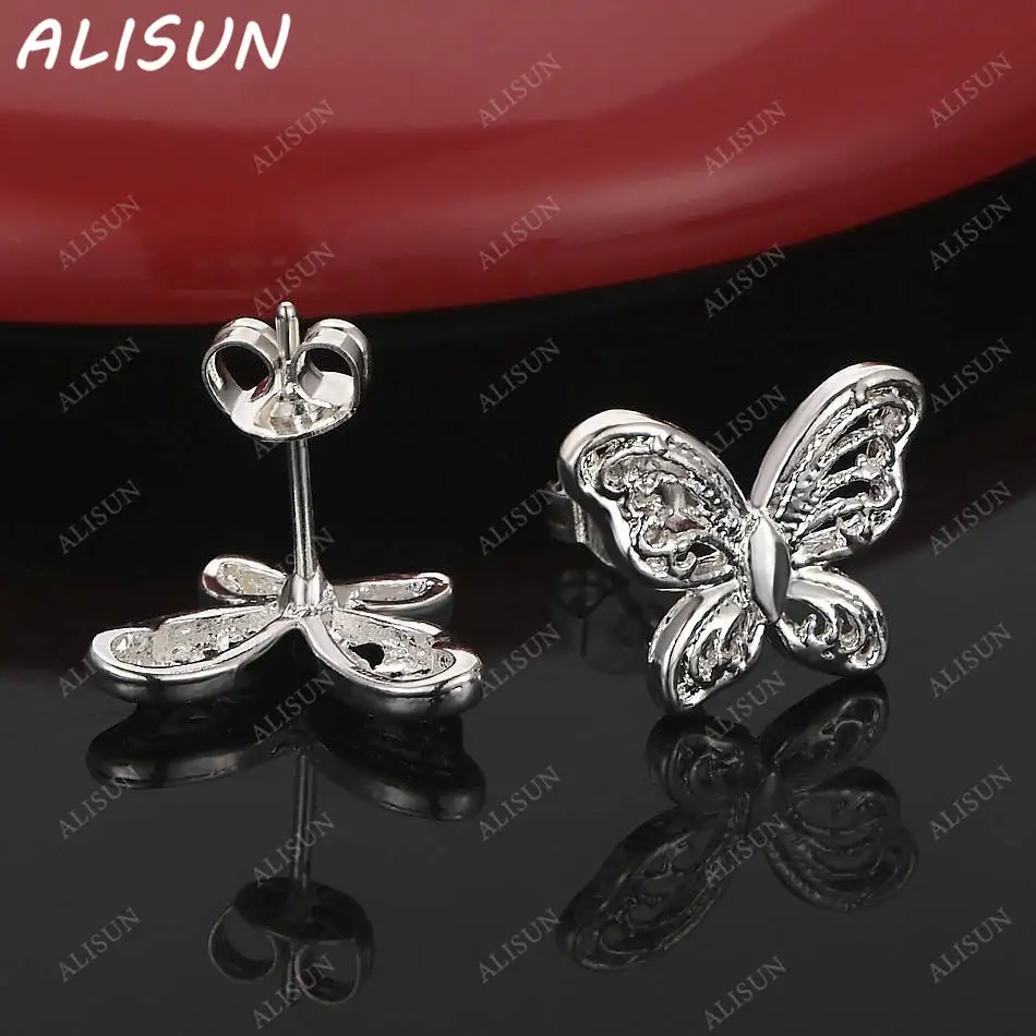 

ALISUN 925 Sterling Silver Butterfly Earrings Stud Earrings For Women Anniversary Gift Popular Wild Fashion Romantic Jewelry