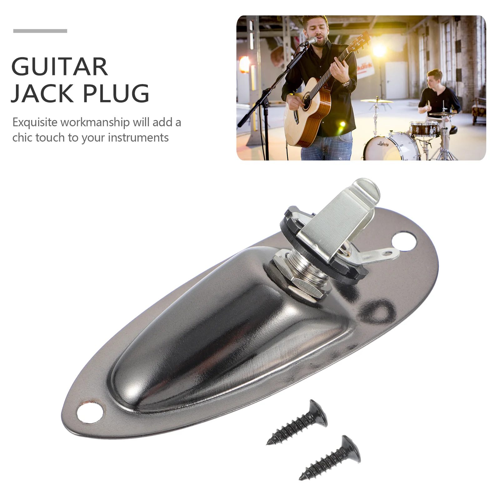 

Boat-shaped Socket Copper Guitar Jack Screws Output Endpin Plug Installation Plate