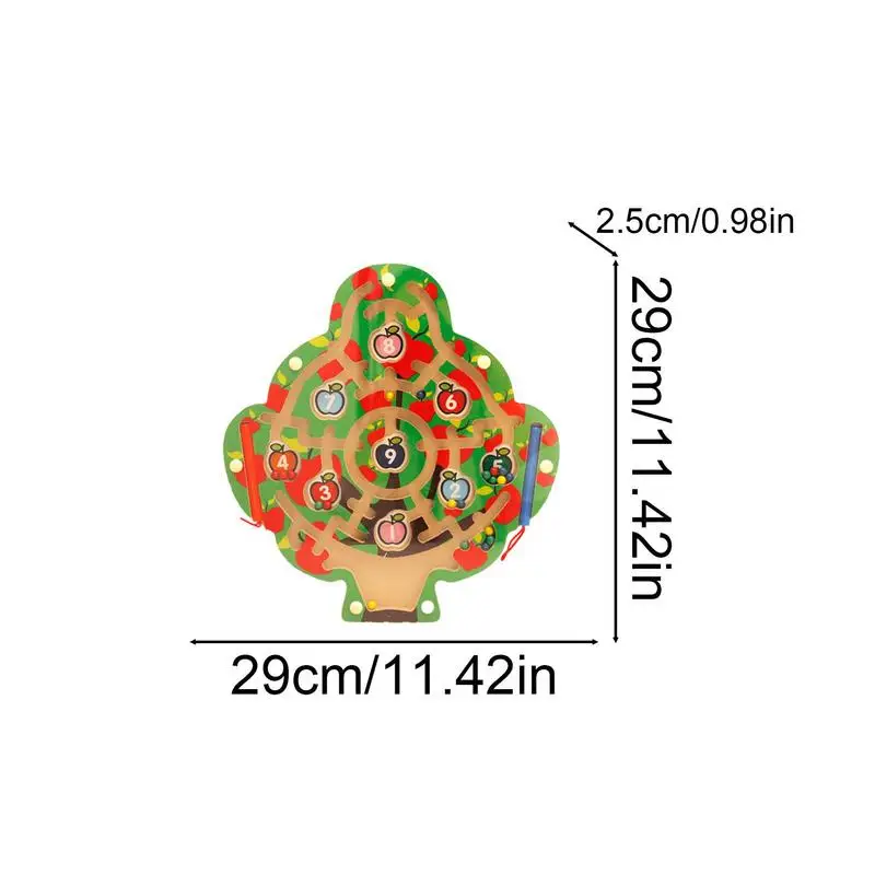 자석 색상 및 숫자 미로 나무 매칭 퍼즐 게임, 자석 미로 여행 장난감, 창의적인 모양 교육 학습