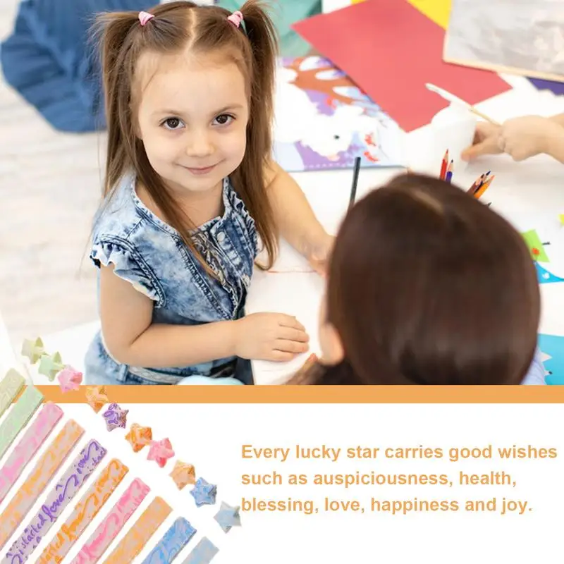 Papier pliant Lucky Star DIY, bandes de paillettes d'étoile, papier de bande pliante de sagesse structurels ente, décor de papier artisanal pour les cadeaux de Noël