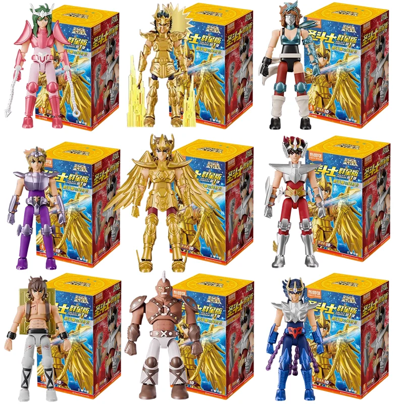 Original Blokees Gold Saint Action Figure Champion Saori Kido Seiya Mu Aiolia Assembly Figure Children Toys Birthday Gift