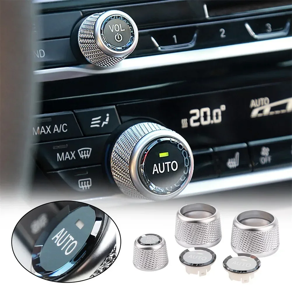 

Crystal Ring Cover Volume Button Knob Control Cover For BMW G02 G01 G30 G12 Car Front Silver 3pcs / Set ABS+crystal